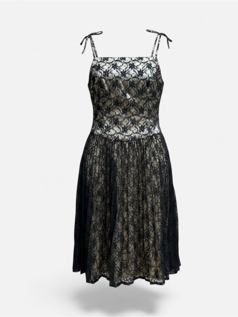 Marie St. Claire witchy Y2K Black Lace Dress Sheer whimsigoth dark romantic 90s